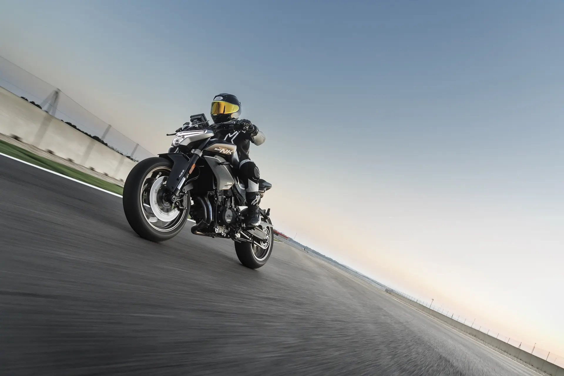 Blue sky motorcycle riding