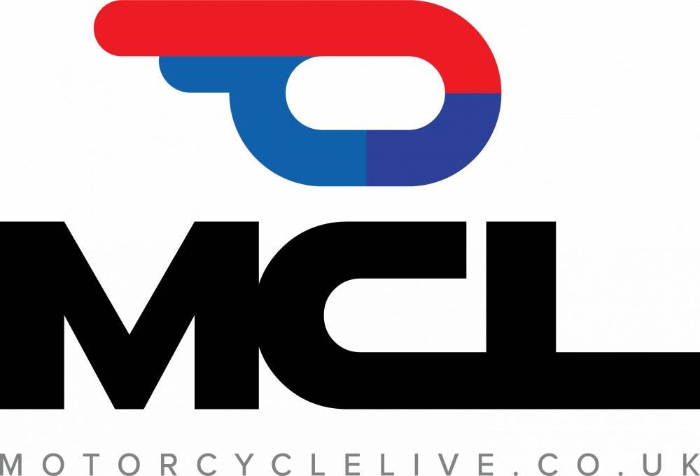 Logo for Motorcycle Live, the UK's top motorbike event, featuring bold black "MCL" text with a red and blue abstract design above and "MOTORCYCLELIVE.CO.UK" in small letters below.